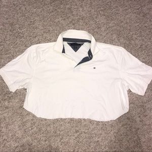 White Tommy Hilfiger Polo Crop